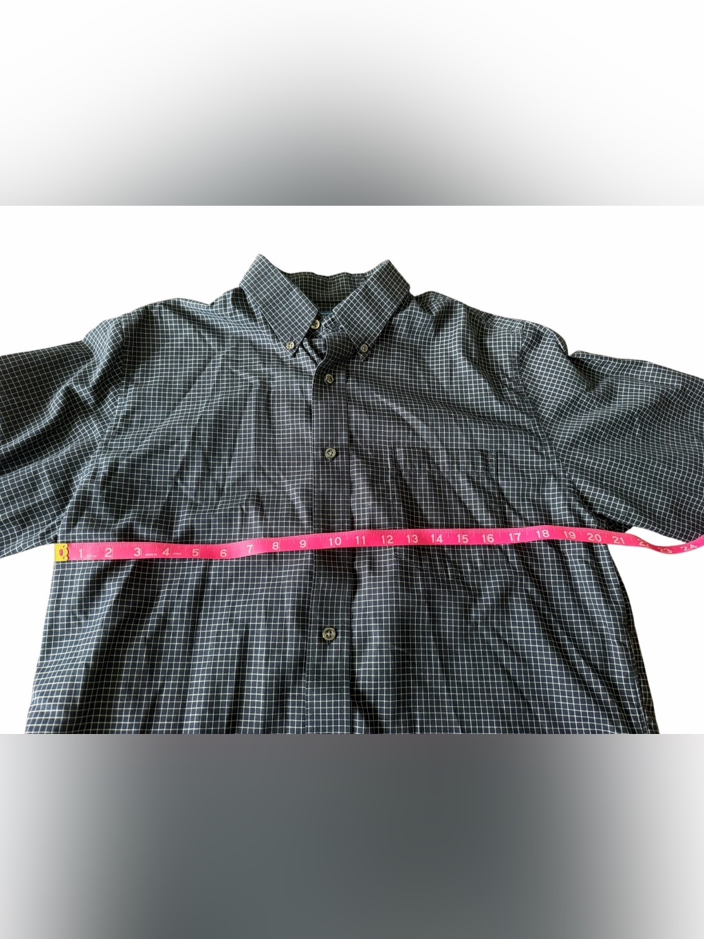 croft & barrow Men's Navy and White Check Button-Down Shirt - Picture 3 of 6
